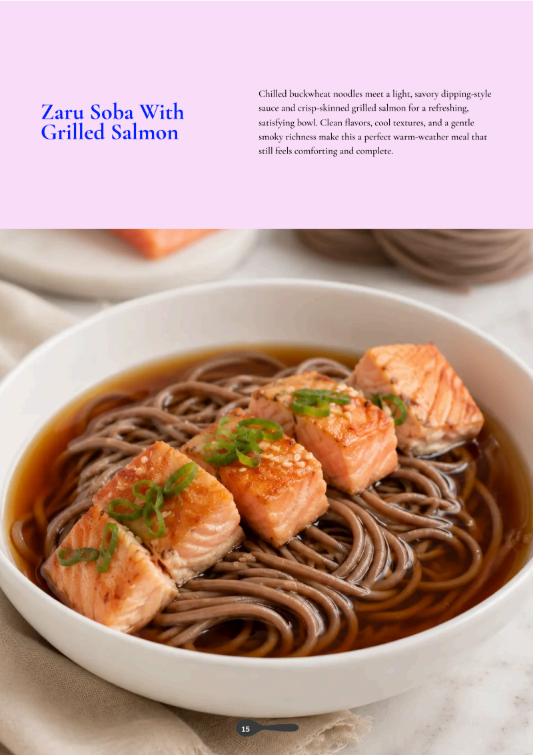 Zaru Soba with Grilled Salmon recipe page